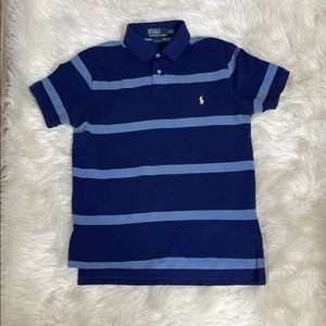 💙Ralph Lauren Navy Blue Striped Polo Shirt💛Size LG